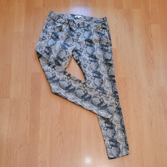CAbi Diamondback Snakeskin Print Skinny Jeans Style 958 Size 8 - Picture 3 of 9